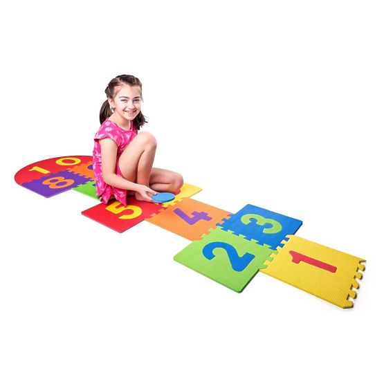 Großes Schaumstoff-Puzzle für das Hüpfspiel Himmel und Hölle