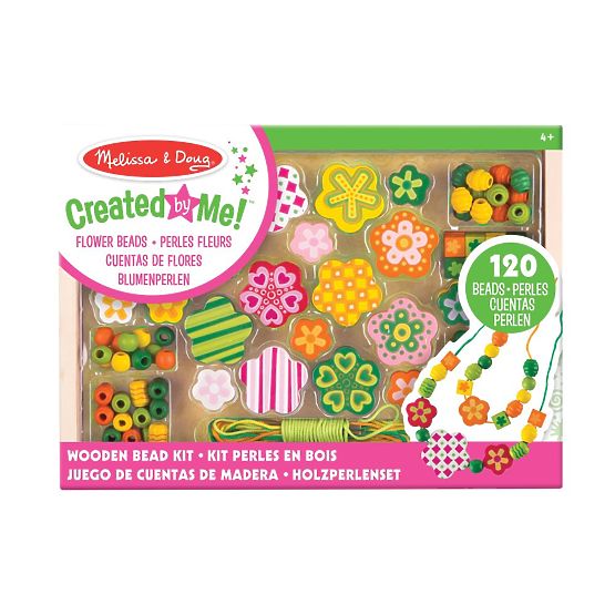 Grünes Perlen-Set Blümchen