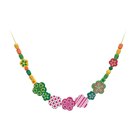 Grünes Perlen-Set Blümchen