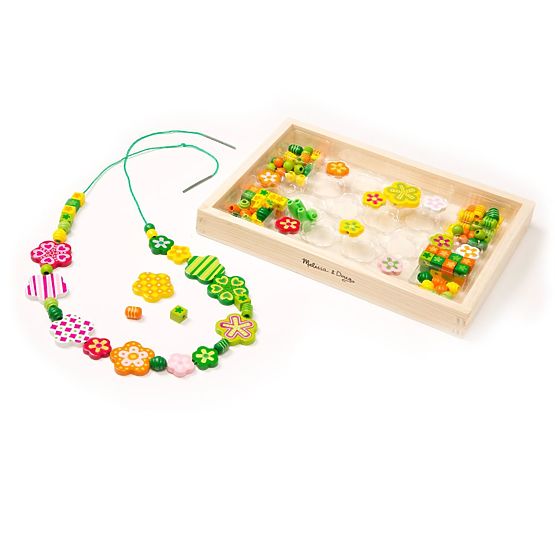 Grünes Perlen-Set Blümchen