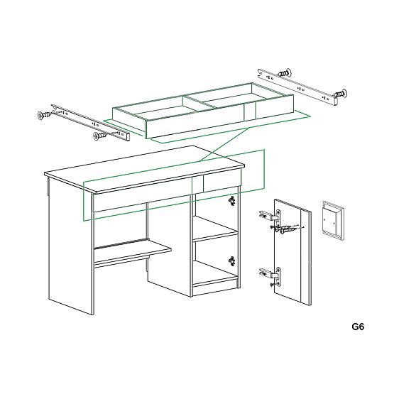 Schreibtisch Gumi - weiß / anthrazit