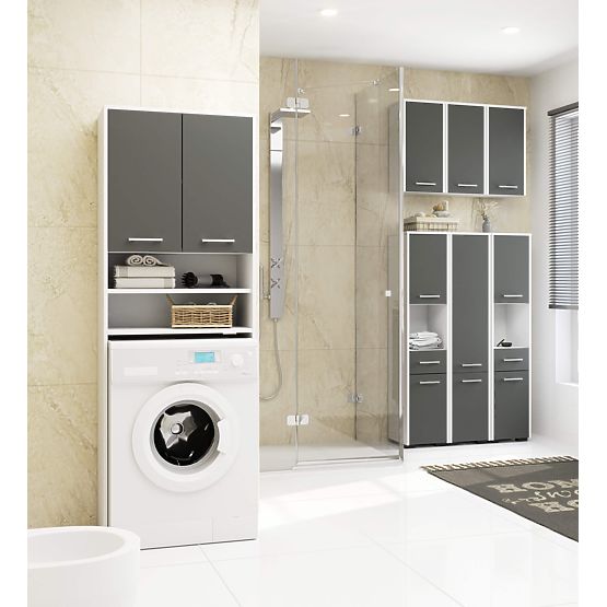 HÄNGEBADEZIMMERSCHRANK FIN W30 1T WEISS / GRAU