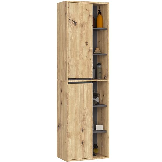 HÄNGENDER BADEZIMMERSCHRANK VAMI W50 2D 6P EICHE ARTISAN / GRAFIT GRAU