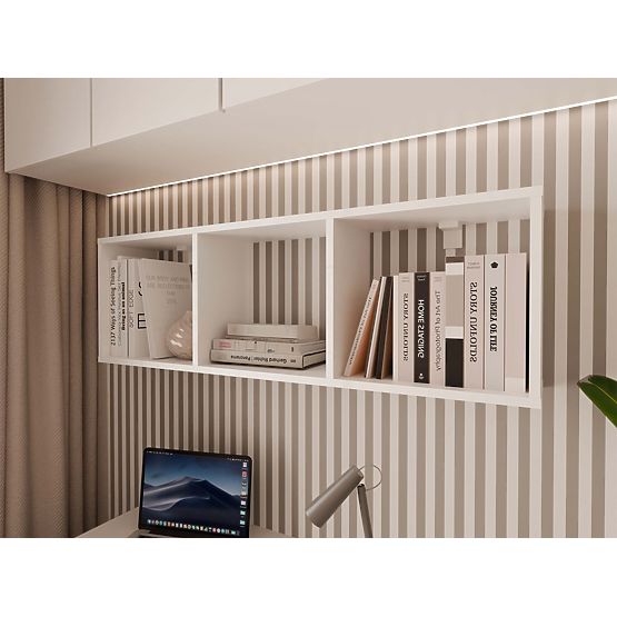 Hängeregal COBI 1X3 - Modernes Wandregal 3 Fächer Matt Weiß