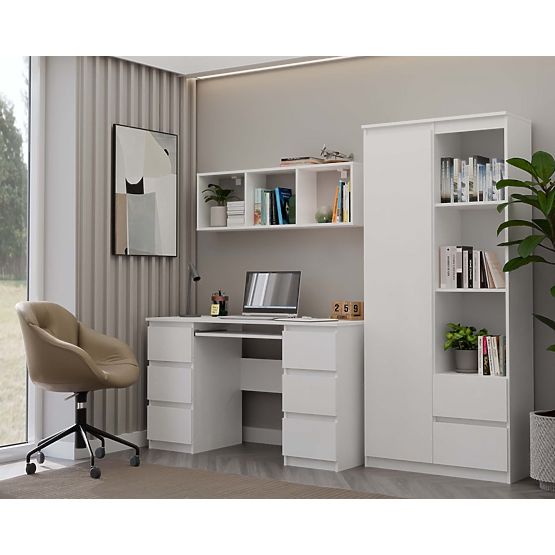 Hängeregal COBI 1X3 - Modernes Wandregal 3 Fächer Matt Weiß