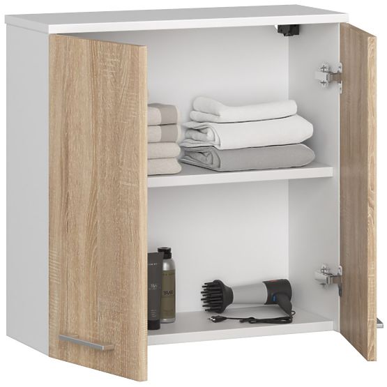 HÄNGESCHRANK BREITE 60 cm FIN 2D WEISS / SONOMA