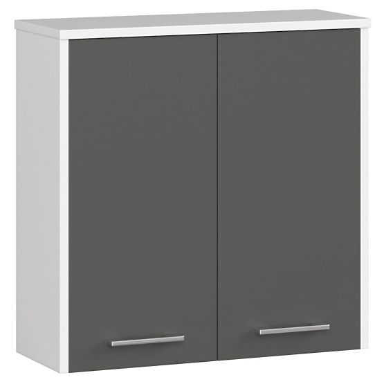 Hängeschrank W 60 cm FIN 2D - Weiß-Grafitgrau