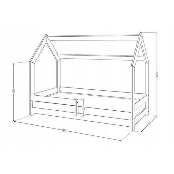 Hausbett Laura mit Rausfallschutz 160 x 80 cm - weiß