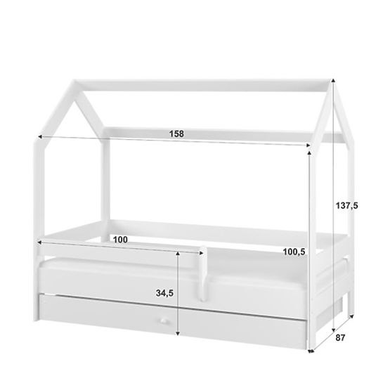 Hausbett Sofie 160x80 cm - weiß