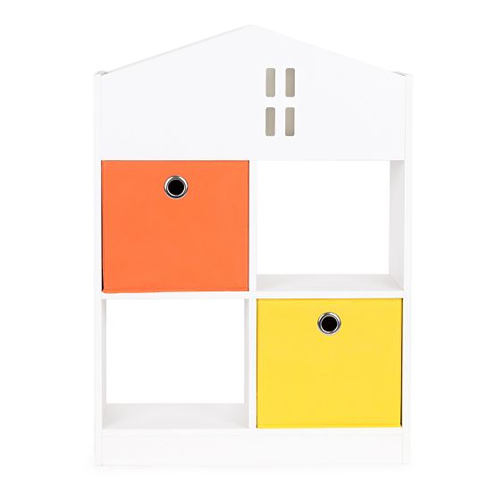 Hausbibliothek mit Aufbewahrungsboxen