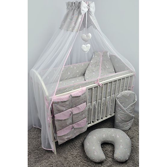 Himmel für Babybettchen PONY - grau