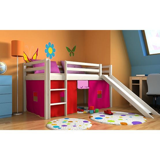 Kinderhochbett Ourbaby Modo mit Rutsche - weiß