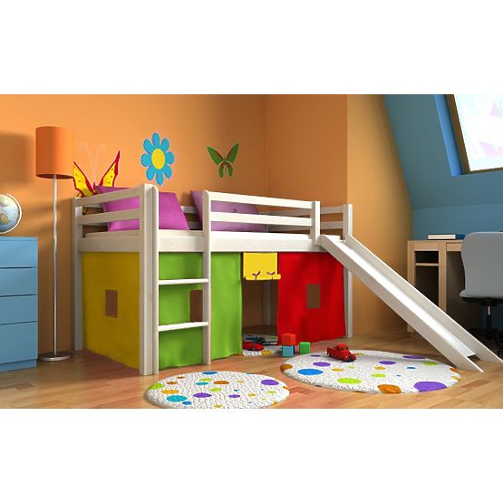 Kinderhochbett Ourbaby Modo mit Rutsche - weiß