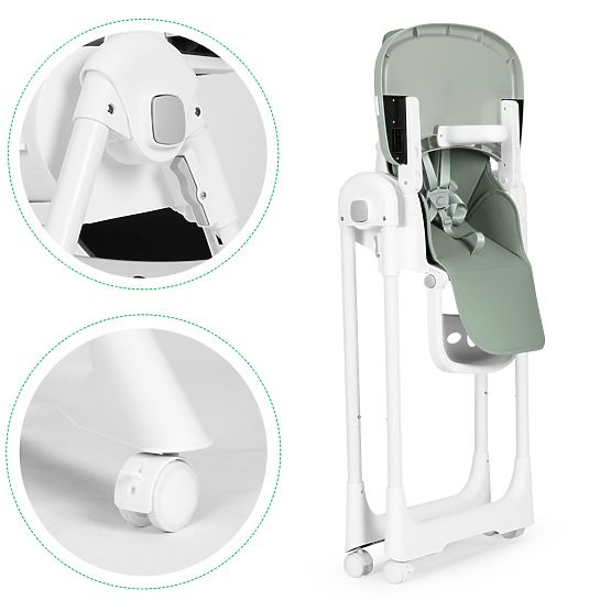 Hochstuhl mit verstellbarer Höhe, Kunstleder, Gurte, doppelte Ablage ECOTOYS