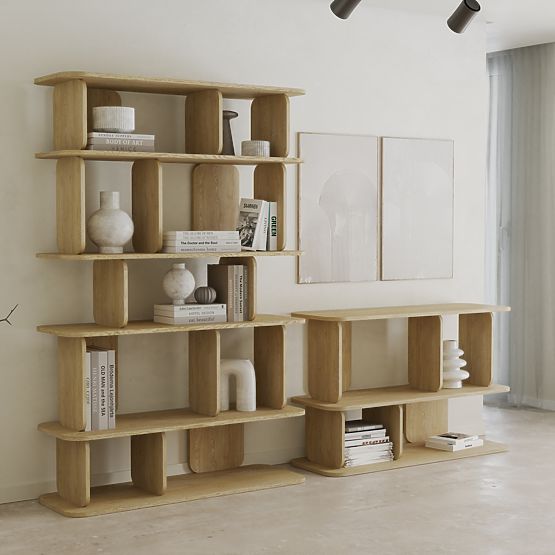 Hoher Regal Tulumo, abgerundet, Eiche Cremona Torro