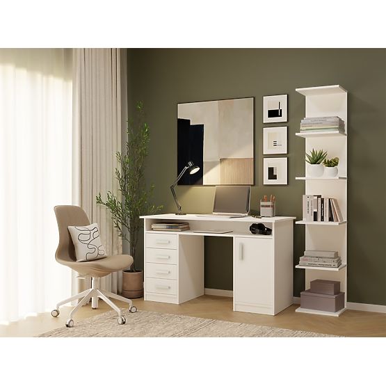 HOHES WEIßES REGAL 6P 180 cm 6 Regalböden für Bücher und Dokumente für Büro und Wohnzimmer