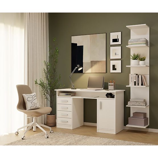 HOHES WEIßES REGAL 6P 180 cm 6 Regalböden für Bücher und Dokumente für Büro und Wohnzimmer