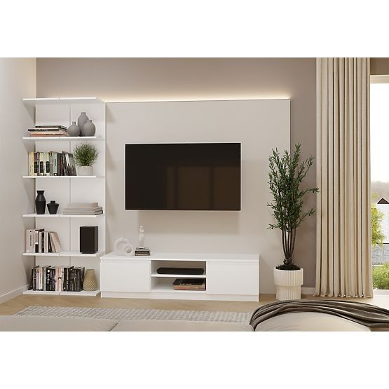 HOHES WEIßES REGAL 6P 180 cm 6 Regalböden für Bücher und Dokumente für Büro und Wohnzimmer