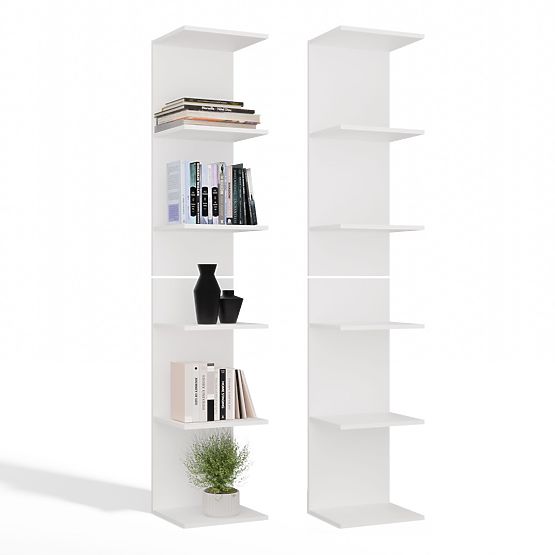 HOHES WEIßES REGAL 6P 180 cm 6 Regalböden für Bücher und Dokumente für Büro und Wohnzimmer