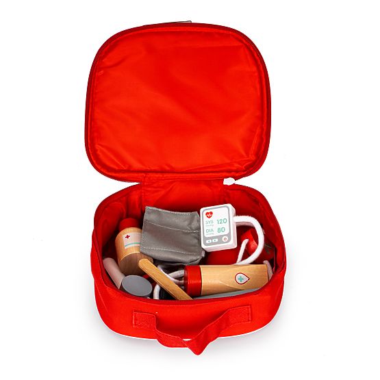 Holz-Arztset Tasche + 9 Stk ECOTOYS