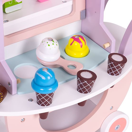 Holz-Eiswagen für Kinderladen mit 12 Elementen ECOTOYS