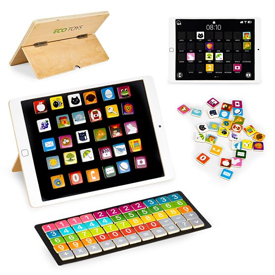 Holz-Lerntablet Magnettafel Kreidetafel ECOTOYS