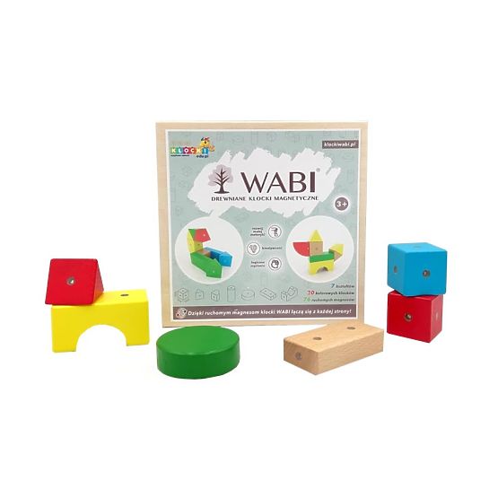Holz-Magnetische Bausteine WABI, 20 Elemente