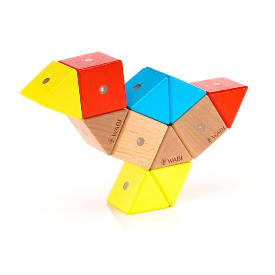 Holz-Magnetische Bausteine WABI, 40 Elemente