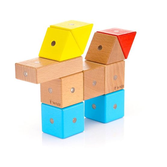 Holz-Magnetische Bausteine WABI, 40 Elemente
