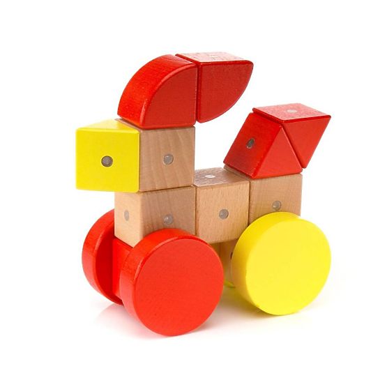 Holz-Magnetische Bausteine WABI, 40 Elemente