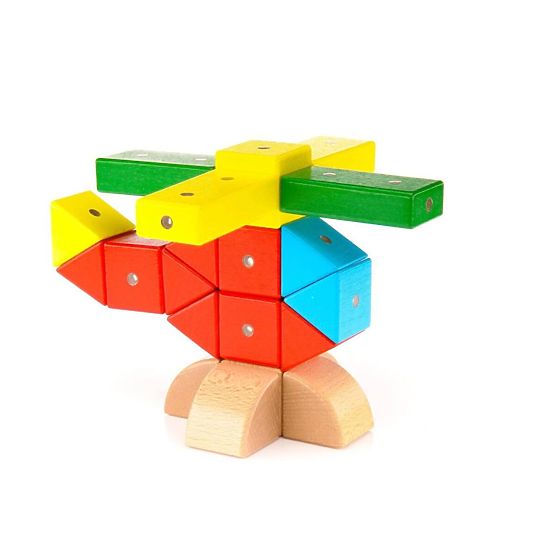 Holz-Magnetische Bausteine WABI, 40 Elemente