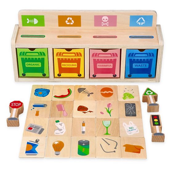 Holz-Müllsortierer - Puzzle