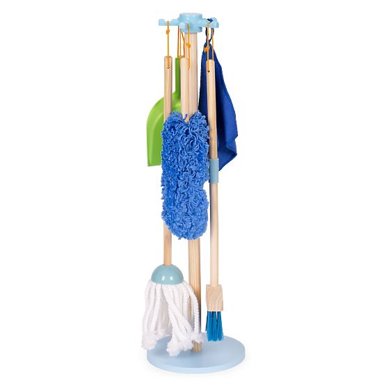 Holz-Reinigungsset für Kinder mit Mopp, Besen und Kehrschaufel, 7 Teile ECOTOYS