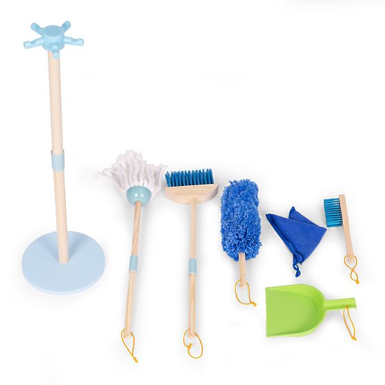 Holz-Reinigungsset für Kinder mit Mopp, Besen und Kehrschaufel, 7 Teile ECOTOYS