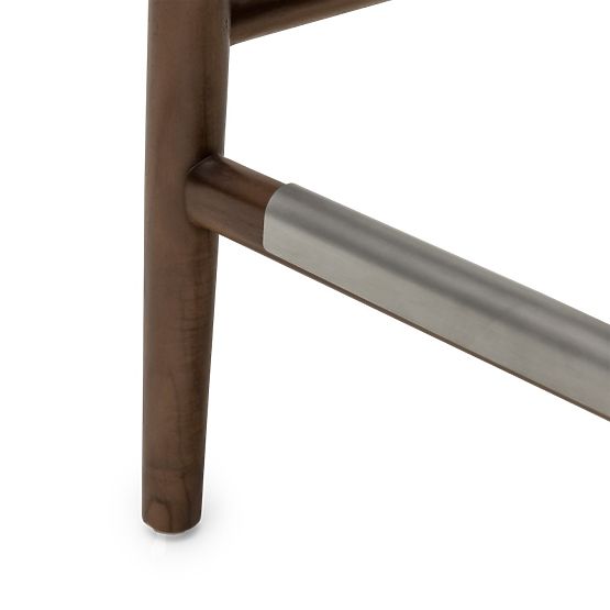 Holzbarhocker Ludvika 2.0, abgerundet, Nussbaum/Creme