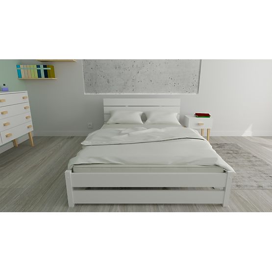 Holzbett Max 200 x 120 cm - weiß