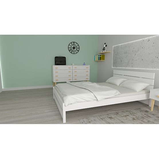 Holzbett Max 200 x 120 cm - weiß