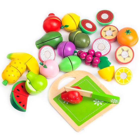 Holzfrüchte zum Schneiden 20 Stück ECOTOYS