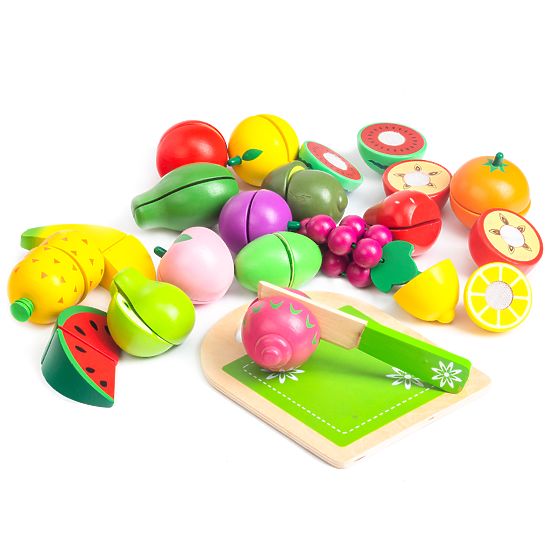 Holzfrüchte zum Schneiden 20 Stück ECOTOYS
