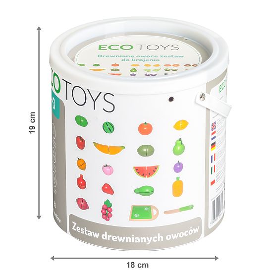 Holzfrüchte zum Schneiden 20 Stück ECOTOYS
