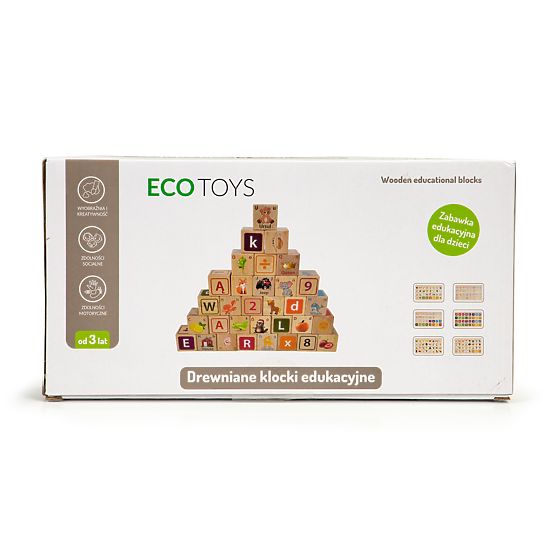 Holzklötze - Buchstaben, Zahlen und Bilder