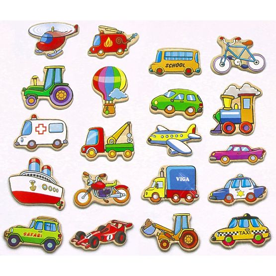 Holzmagnete für Kinder - Fahrzeuge