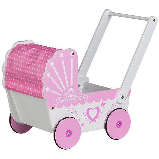 Holzpuppenwagen mit Baldachin ECOTOYS