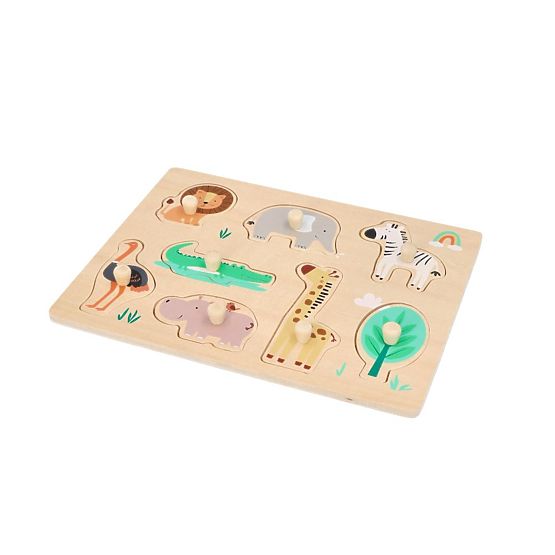 Holzpuzzle mit Griffen Safari