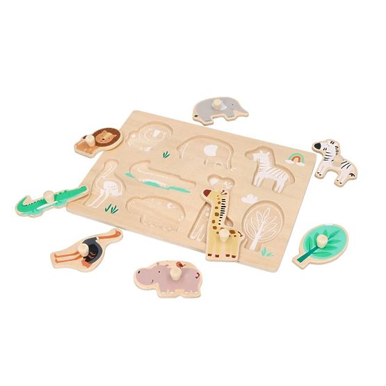 Holzpuzzle mit Griffen Safari