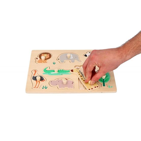 Holzpuzzle mit Griffen Safari