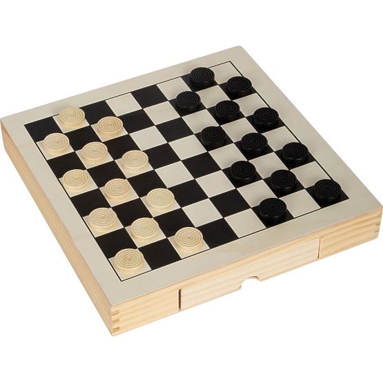 Holzspieleset 3 in 1 - Schach, Dame, Mühle