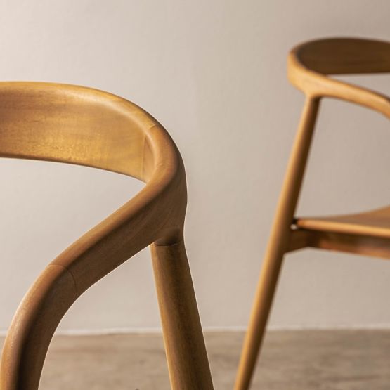 Holzstuhl Ludvika, abgerundet, natur/creme