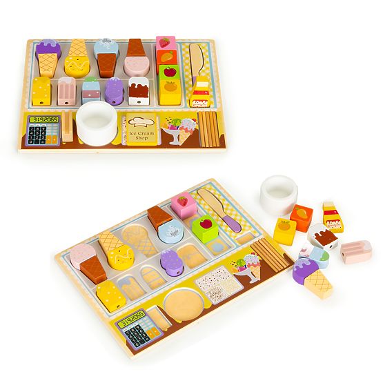 Holztafel Eisdiele Set für Kinder ECOTOYS