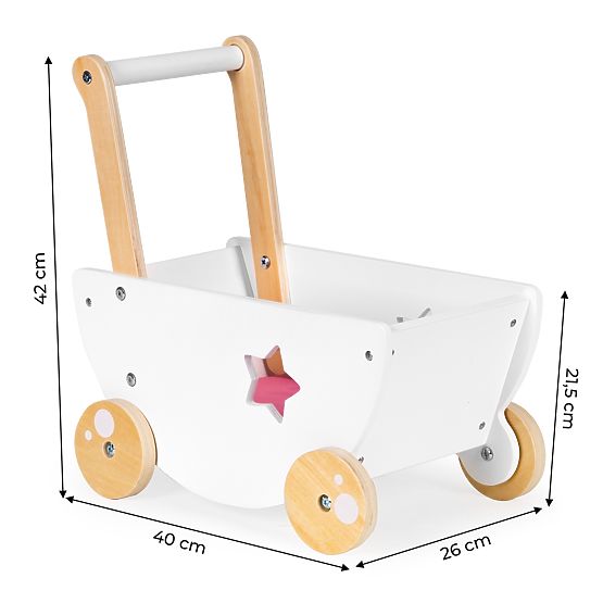 Puppenwagen aus Holz + Walker 2 in 1